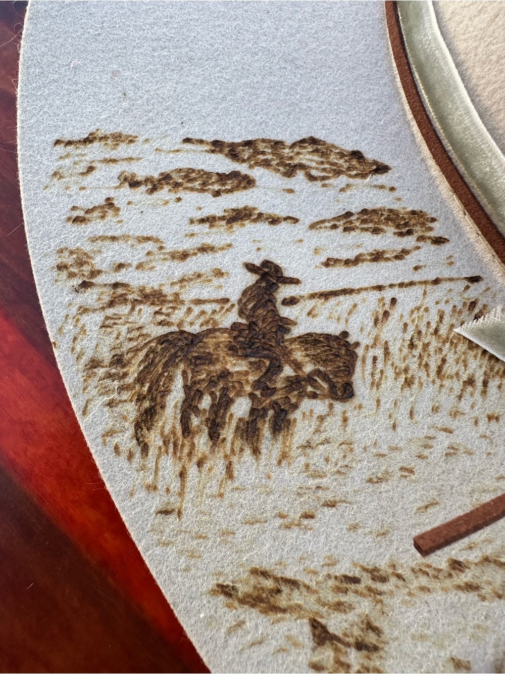 Freehand burned western design Grand Canyon hat - Picture 2 of 7